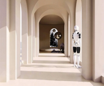 Wabi-sabi Style Corridor-ID:213558914