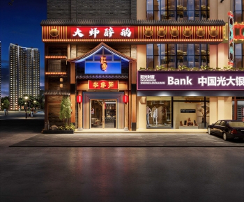 New Chinese Style Facade Element-ID:458997966