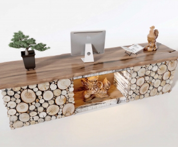 Wabi-sabi Style Reception Desk-ID:706460003