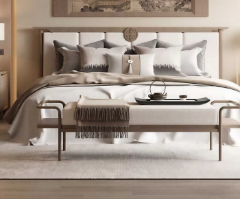 New Chinese Style Double Bed-ID:356077914