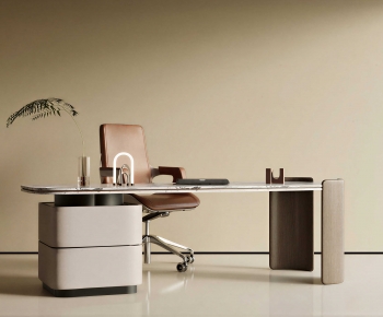 Modern Office Desk And Chair-ID:990391025
