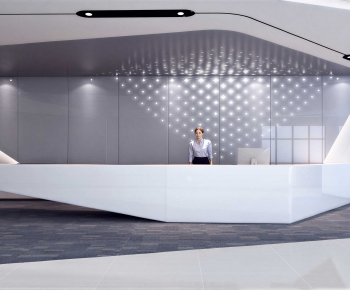 Modern Office Reception Desk-ID:451828006