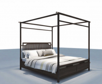 New Chinese Style Double Bed-ID:799645904