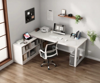 Modern Computer Desk And Chair-ID:107743022