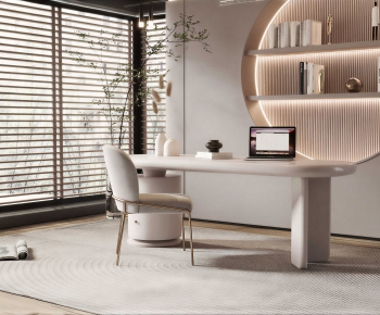 Modern Computer Desk And Chair-ID:155148989