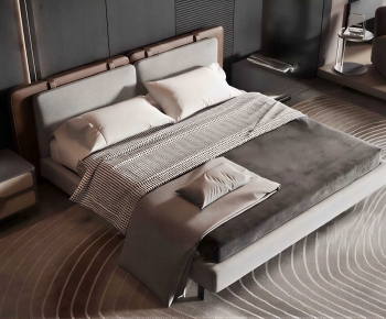 Modern Double Bed-ID:690783981