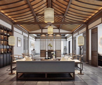 New Chinese Style A Living Room-ID:962882043