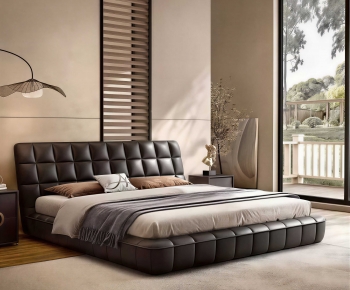 Modern Double Bed-ID:646708019