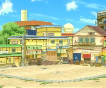 Japanese Style Cartoon House-ID:101280236