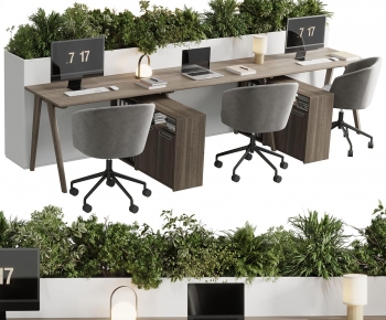 Modern Office Desk And Chair-ID:624080905