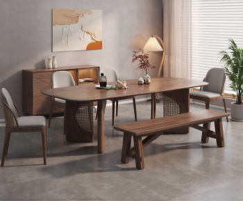 Wabi-sabi Style Dining Table And Chairs-ID:273910053
