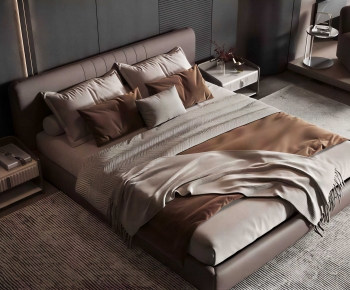 Modern Double Bed-ID:471599113