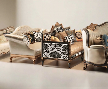 European Style Three-seat Sofa-ID:545516016