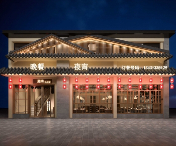 New Chinese Style Facade Element-ID:835609428