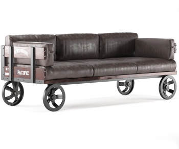 Industrial Style Three-seat Sofa-ID:549148083