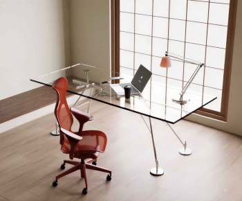 Modern Computer Desk And Chair-ID:345313075