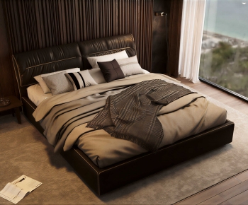 Modern Double Bed-ID:743647101