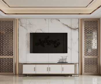 New Chinese Style TV Wall-ID:520303016