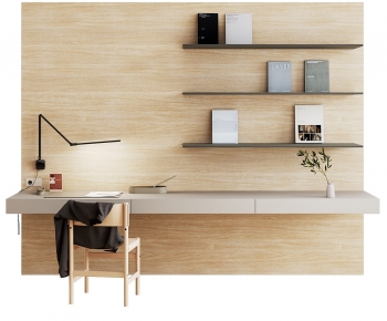 Modern Computer Desk And Chair-ID:356894976