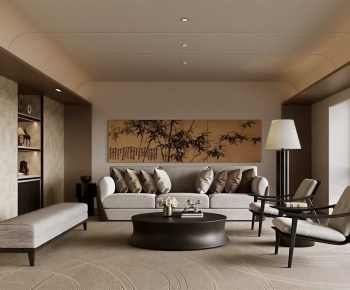 New Chinese Style A Living Room-ID:610419037