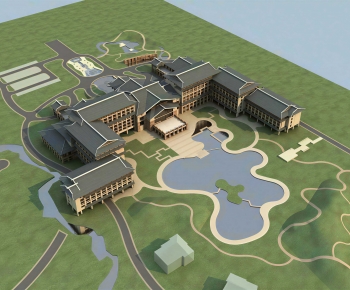 New Chinese Style Architectural Bird's-eye View Planning-ID:112246994