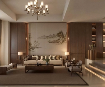 New Chinese Style A Living Room-ID:158108007