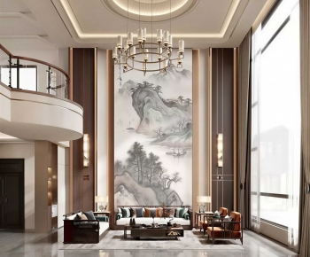 New Chinese Style A Living Room-ID:385188109