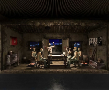 New Chinese Style Exhibition Hall-ID:735148914