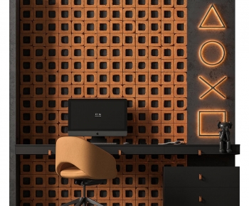 Modern Computer Desk And Chair-ID:826186907