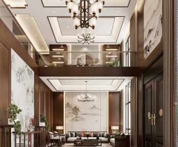 New Chinese Style A Living Room-ID:791510116