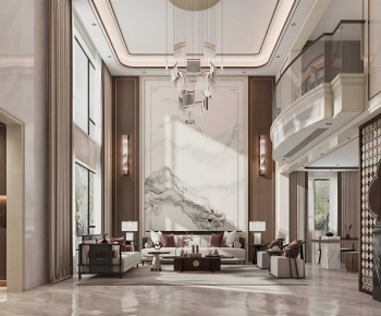 New Chinese Style A Living Room-ID:588099004