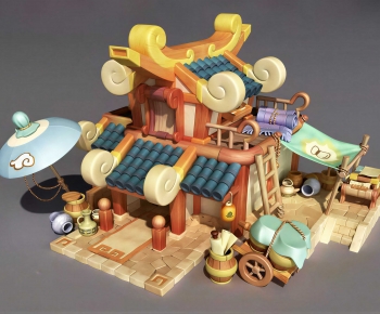 Modern Cartoon House-ID:589432958