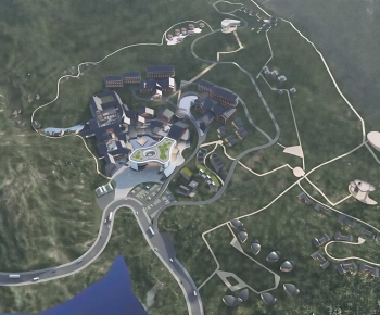 Modern Architectural Bird's-eye View Planning-ID:618110904