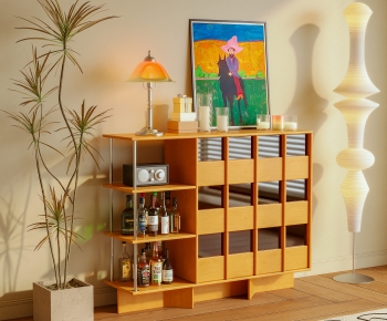 现代原木风酒柜-3113228