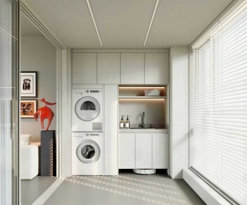 Modern Balcony Laundry Room-ID:587017068