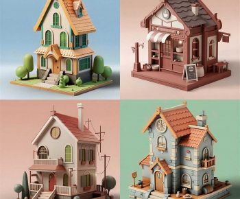 Modern Cartoon House-ID:925936949