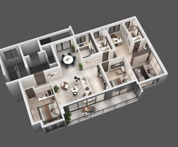 Modern A Bird's-eye View Of Home Decoration-ID:997193104