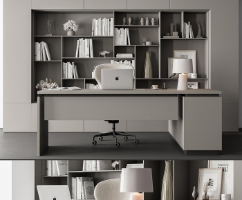 Modern Office Desk And Chair-ID:715116987