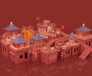 Chinese Style Building Appearance-ID:153003936