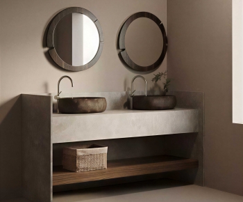 Wabi-sabi Style Bathroom Cabinet-ID:615502129