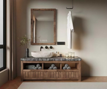 Wabi-sabi Style Bathroom Cabinet-ID:526973011