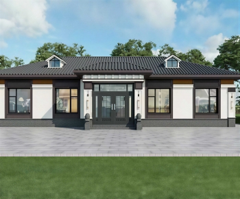 New Chinese Style Villa Appearance-ID:737650458