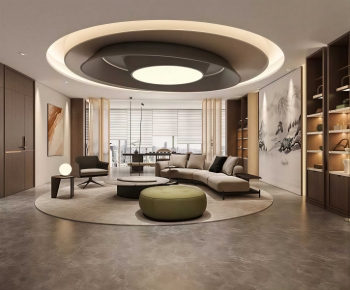 New Chinese Style A Living Room-ID:703916076