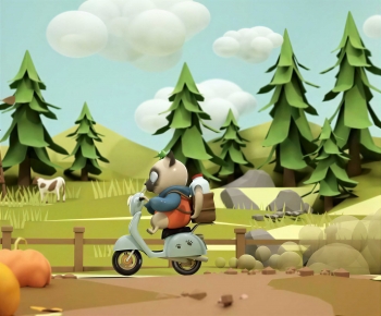 Modern Cartoon House-ID:385379087