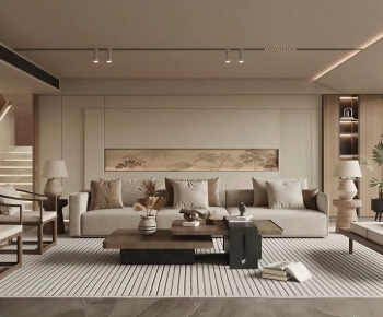 New Chinese Style A Living Room-ID:451945075