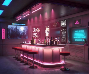 现代赛博朋克风酒吧-3114564
