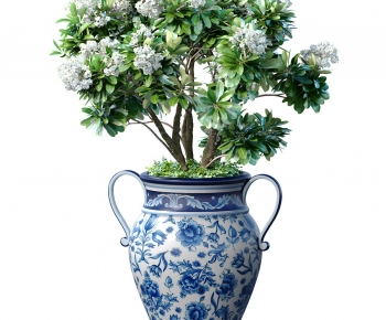 New Chinese Style Ground Green Plant Potted Plants-ID:935153967