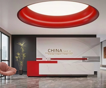 Modern Office Reception Desk-ID:202974089