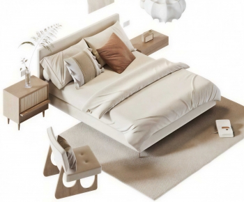 Modern Double Bed-ID:110277893