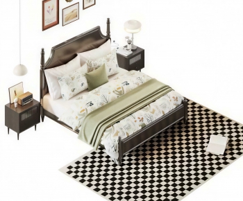 Modern Double Bed-ID:787453893